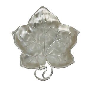 German Metalware Autumn Decorative Dish Grape Leaf Footed By WMF Ikora VTG 70s